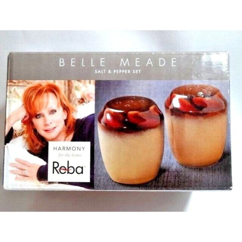 Reba McEntire Harmony for the Home Belle Meade Salt Pepper Shaker Set Tan Brown
